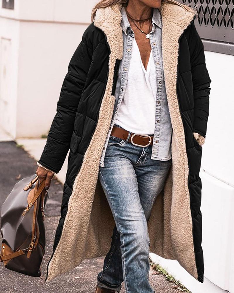 Pocket Design Versatile Longline Thermal Puffer Coat
