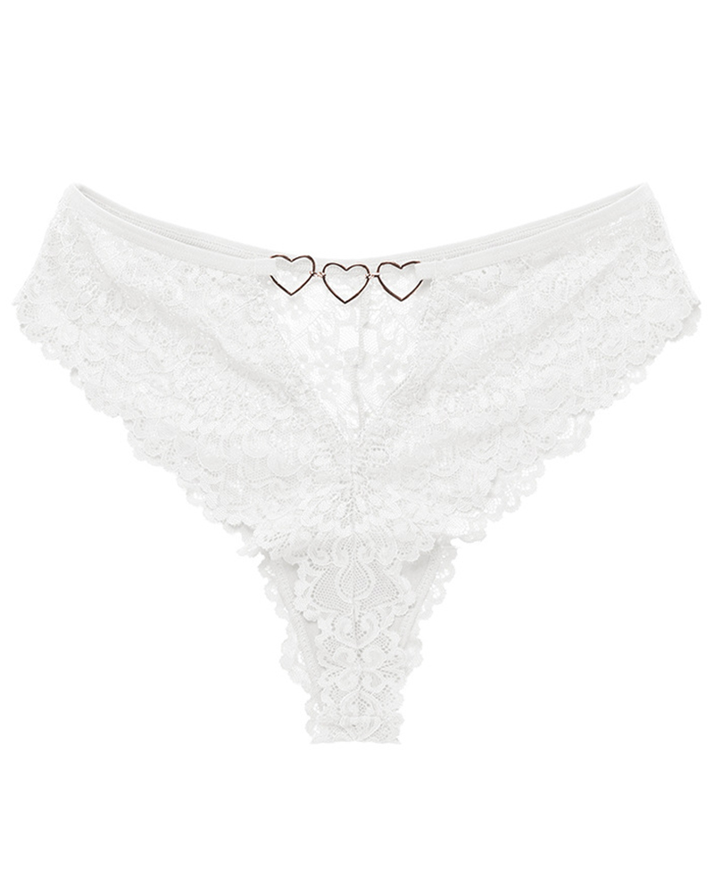 Heart Pattern Crochet Lace Panty