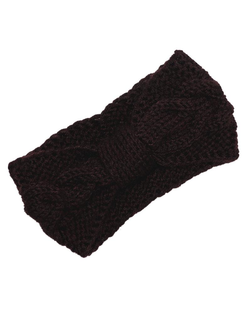 1pc Bowknot Design Knit Wide Headband