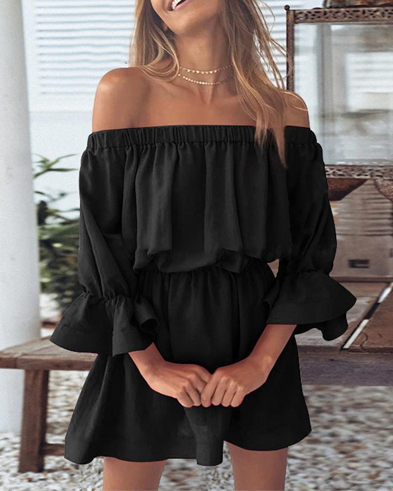 Casual Dresses  ChicMe Off Shoulder Bell Sleeve Casual Dress