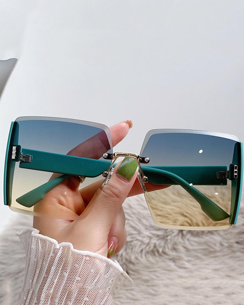 1Pair Rimless Square Sunglasses