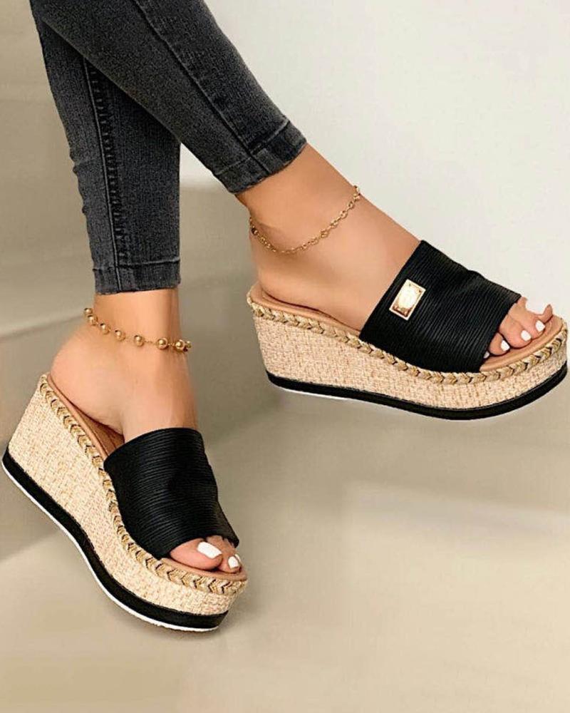 Wedges Shoes Open Toe Casual Wedge Sandals