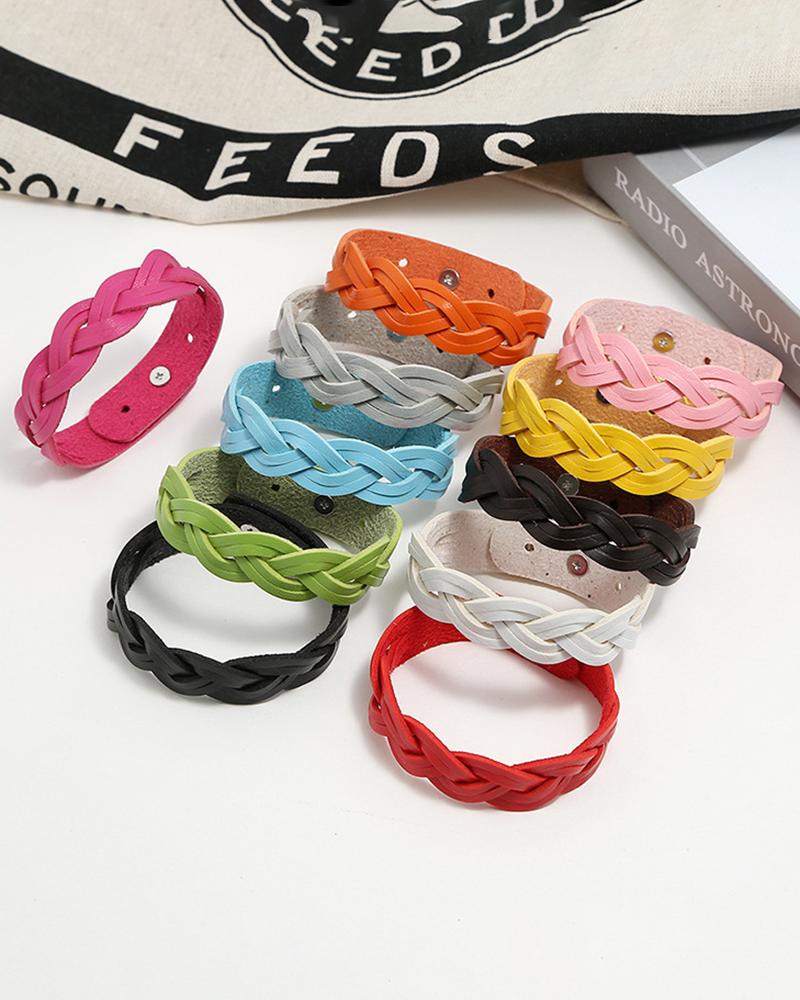 1pc Braided PU Leather Bracelet