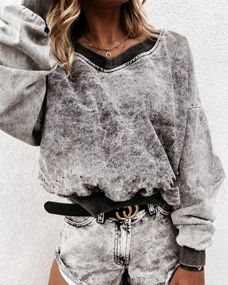 Loose Tie Dye Long Sleeve Sweatshirt