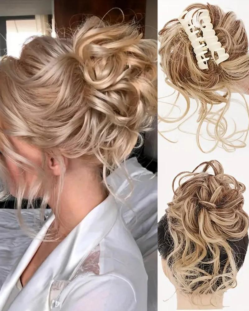 Messy Bun Hairpiece Ponytail Clip Synthetic Hair Extensions Scrunchies