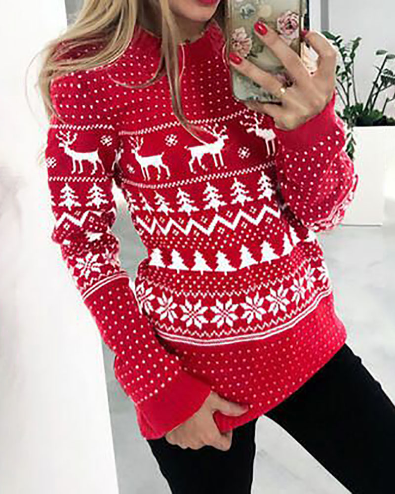 Christmas Fair Isle Pattern Knitted Sweater