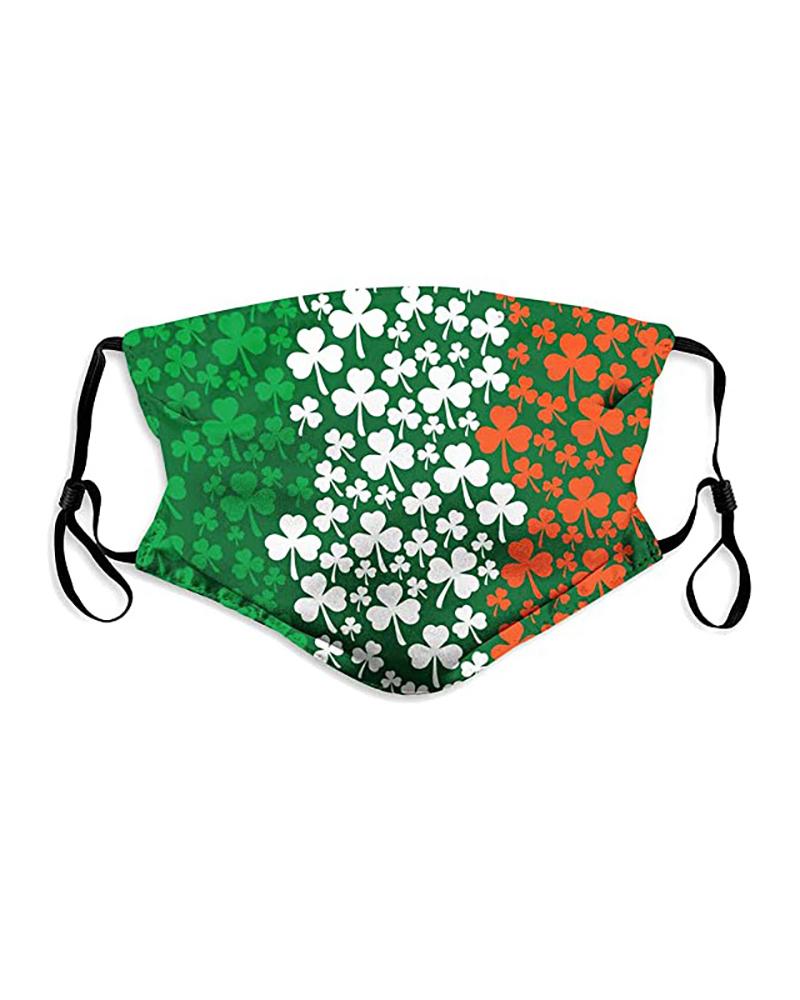   ChicMe St. Patrick's Day Clover Print Breathable Earloo Face Maskp