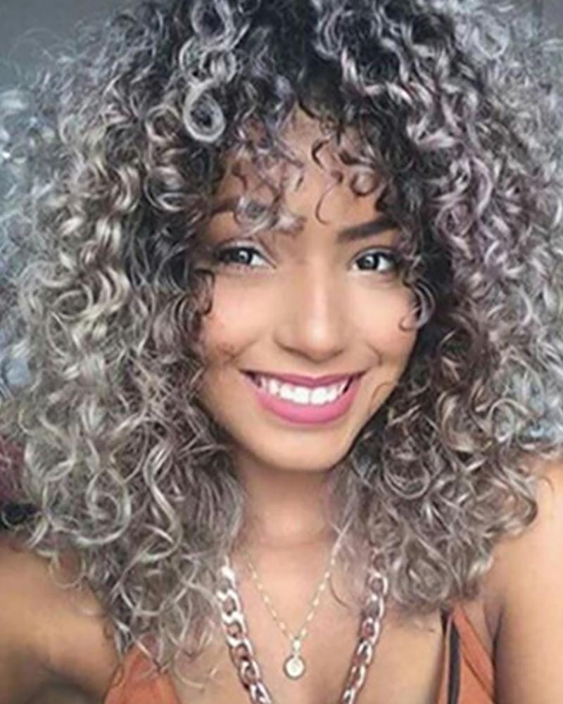 Hair Care&Styling  ChicMe 18 Inches Bob Lace Front Wigs Natural Ombre Curly Explosion Wig