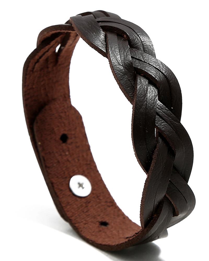 1pc Braided PU Leather Bracelet