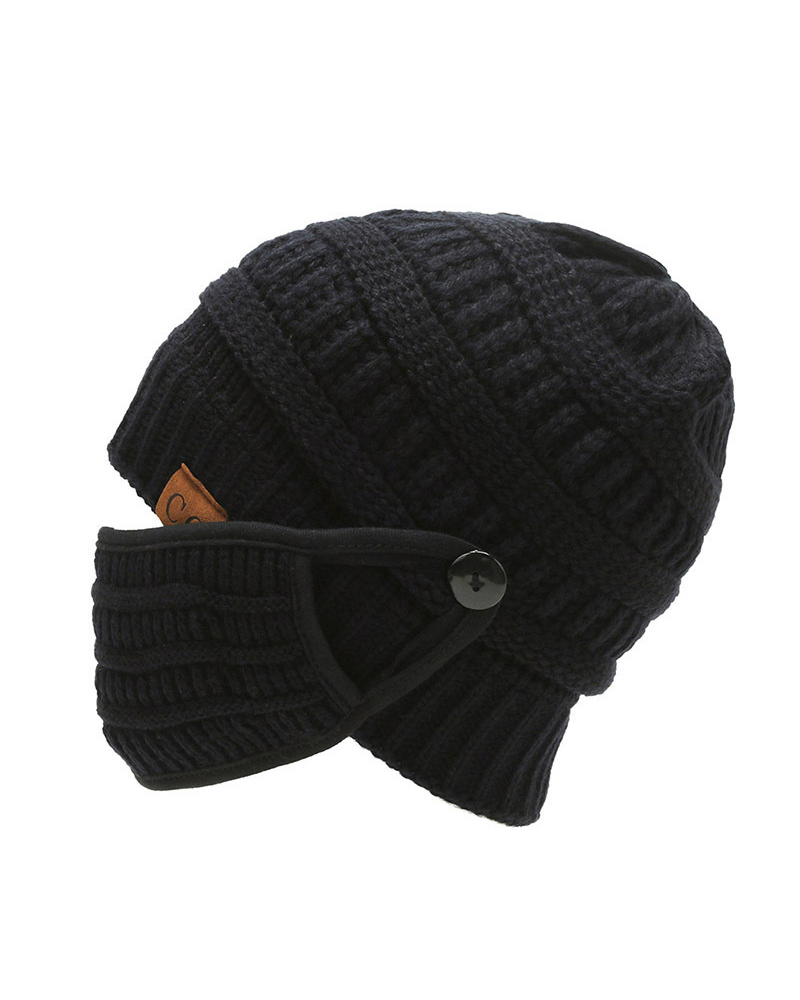 2PCS Winter Knitted Beanie Face Mask Set