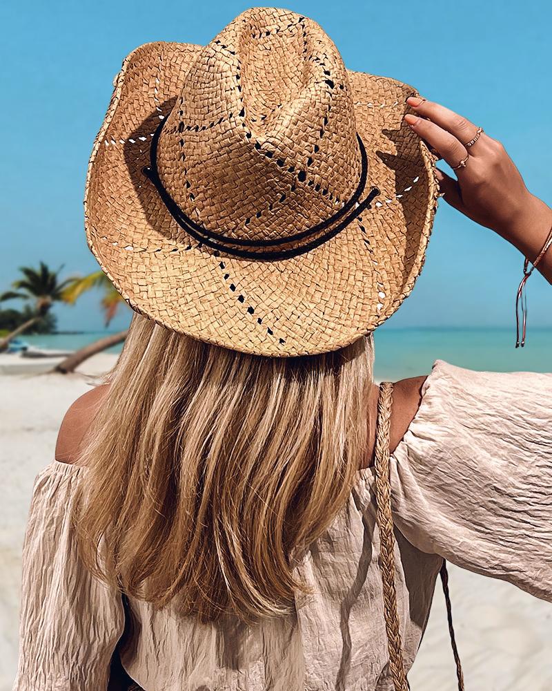  Hollow Out Folding Straw Hat