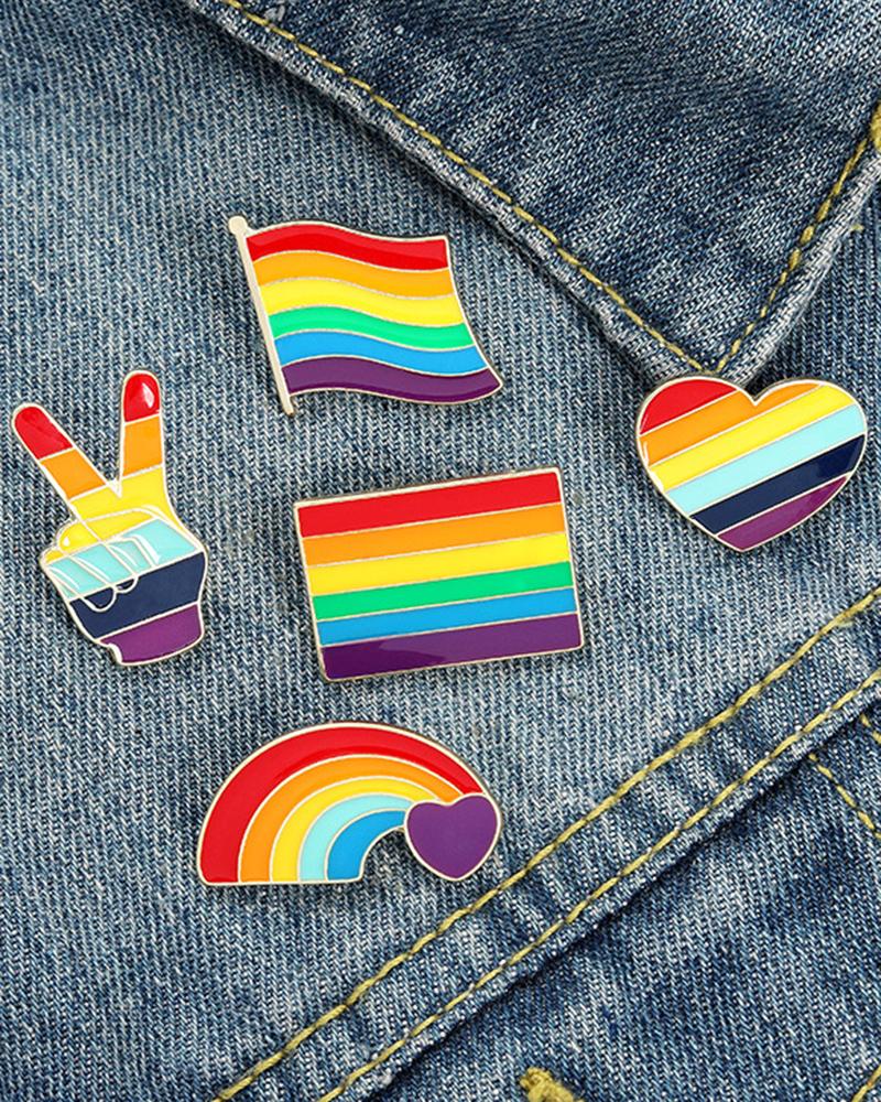 1pc Rainbow Graphic Pride Month Pin Decoration Brooch