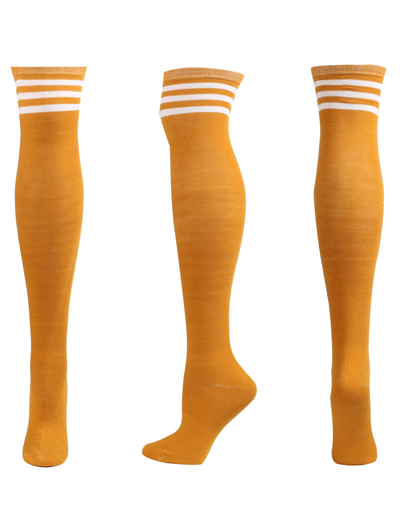 1Pair Contrast Paneled Thigh High Leg Warmers Long Boot Socks