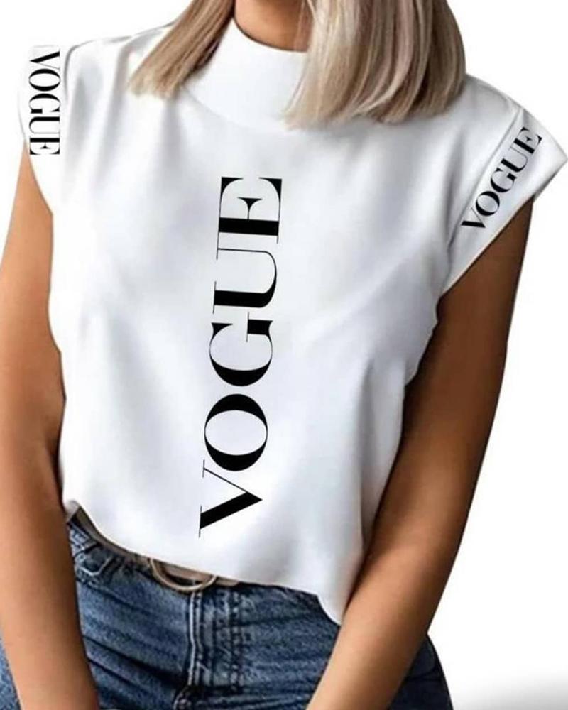 T-shirt & Tees  ChicMe Short Sleeve Letter Print T-Shirt