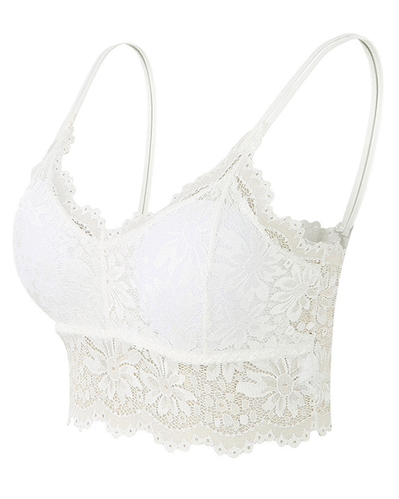 Full Coverage Scallop Trim Wireless Lifting Bralette