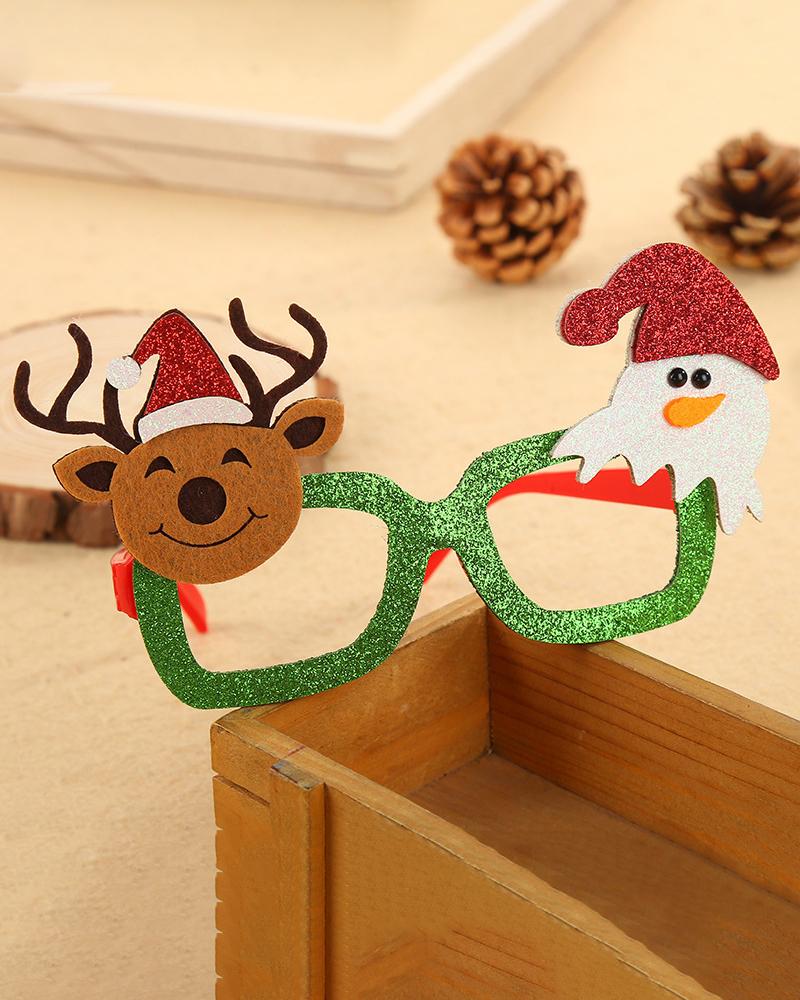 1Pair Christmas Tree Cartoon Character Santa Snowman Cute Decoration Sunglasses