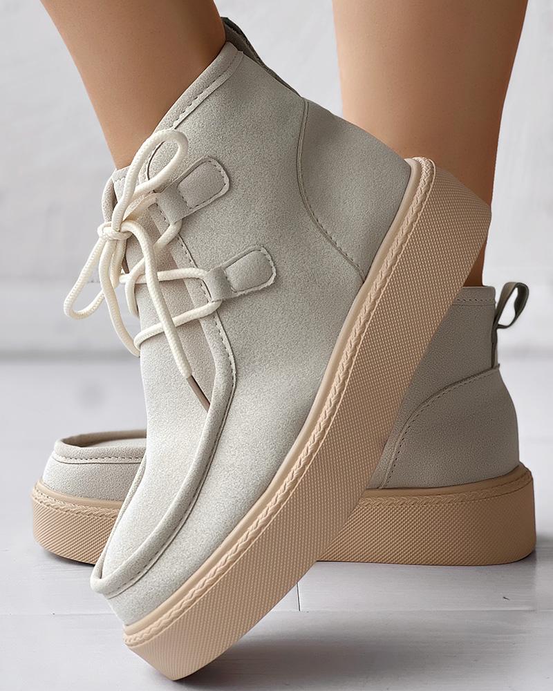 Lace-up Platform Ankle Boots
