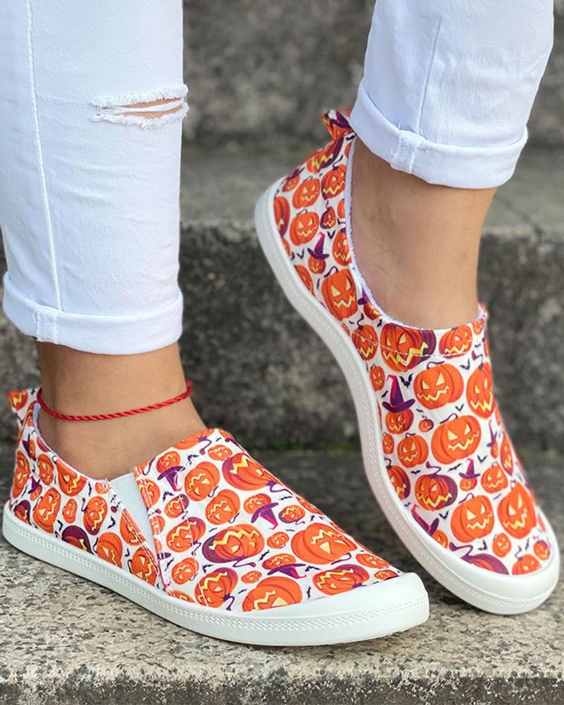 Halloween Canvas Slip On Sneakers