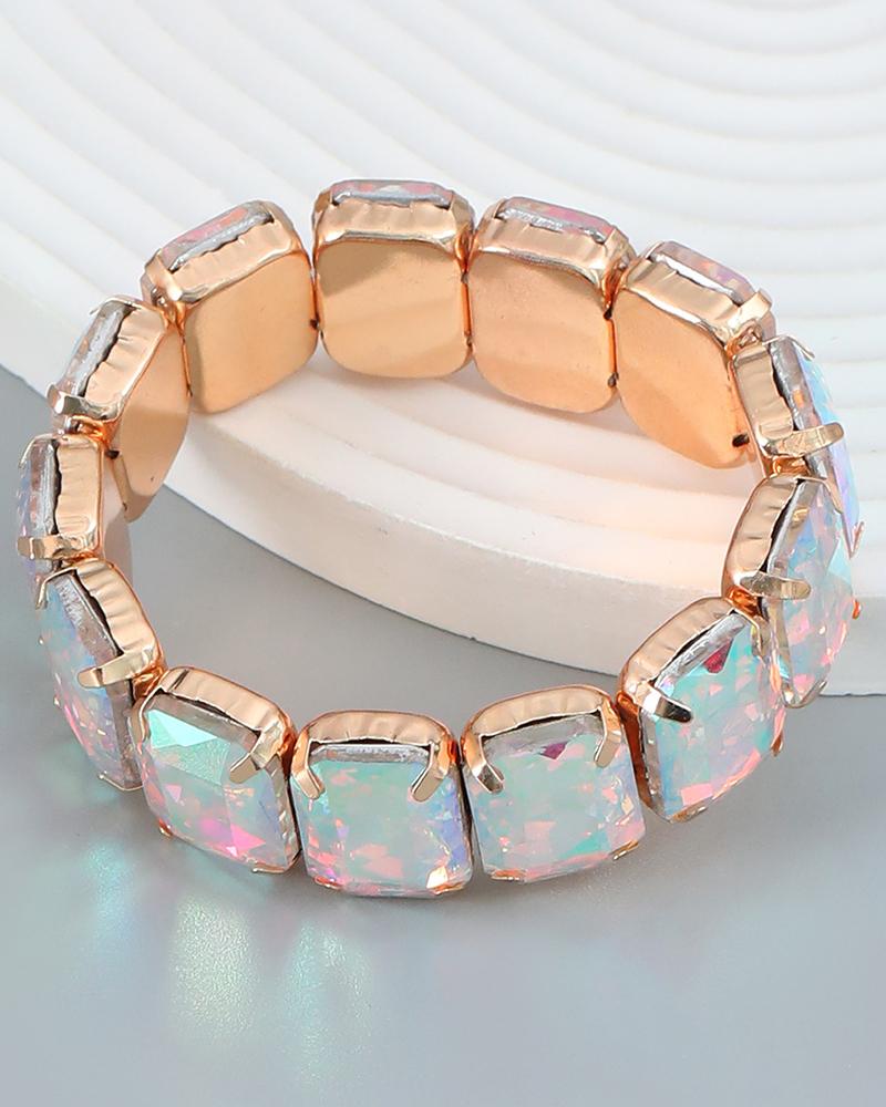   ChicMe 1pc Geometric Crystal Stone Decor Bracelet