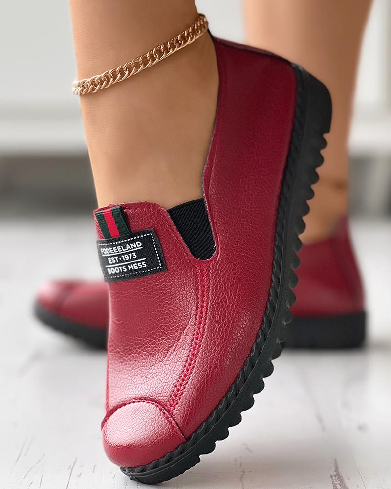 Slip On PU Leather Loafers