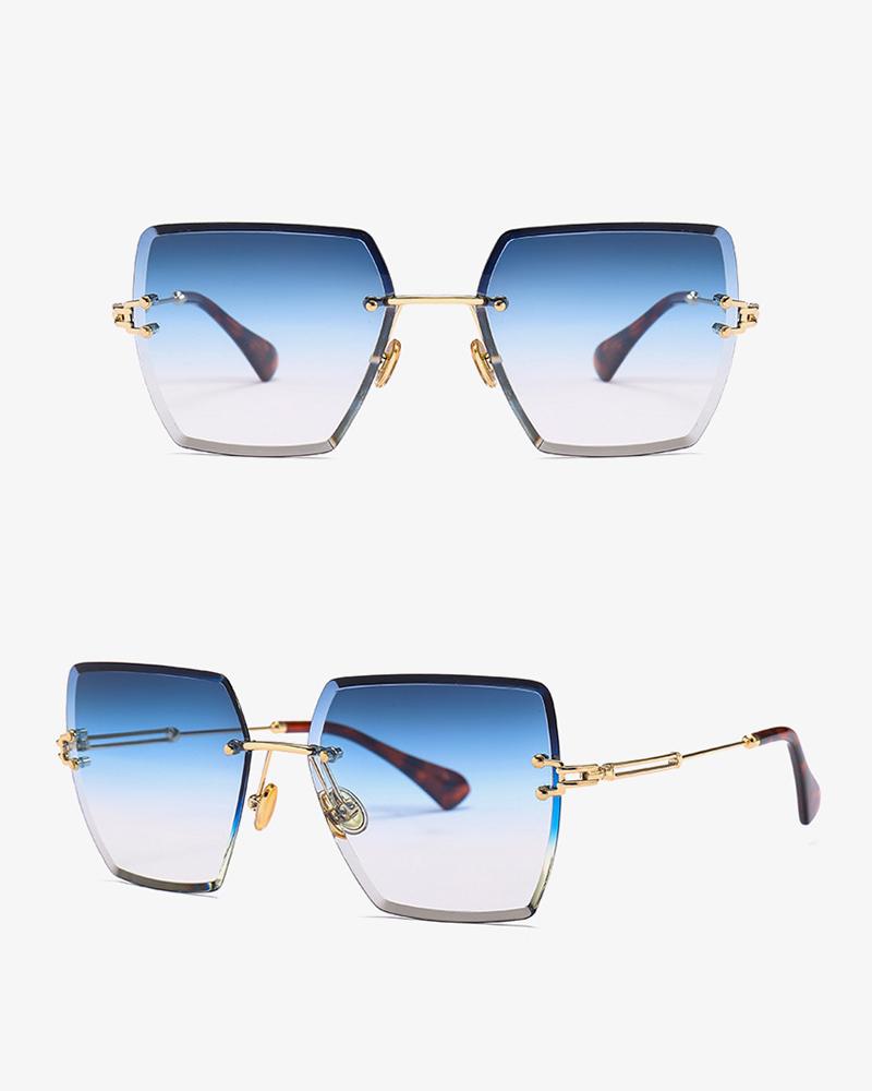 Colorblock Flexible Metal Frame Sunglasses