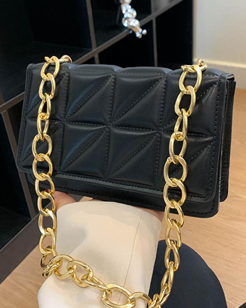 Flap Chain Strap Quilted Mangetic Shoulder Bag