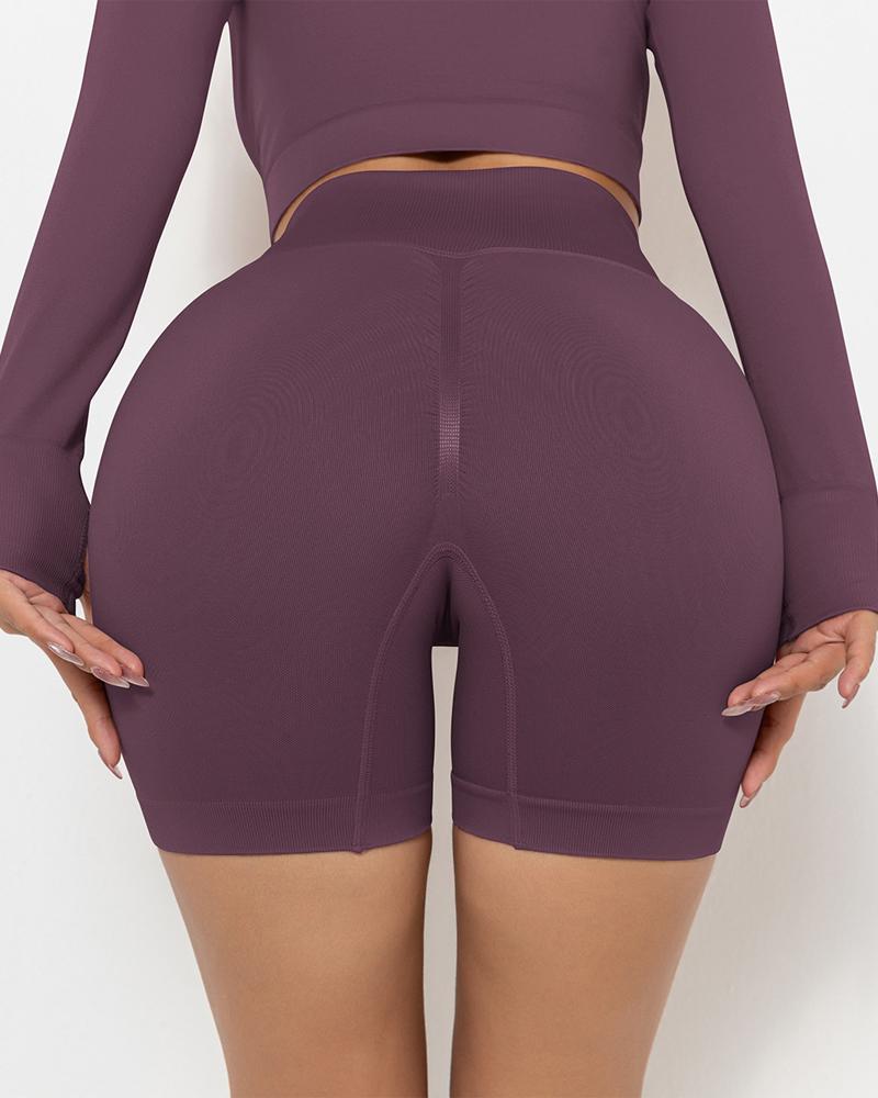 High Waist Tummy Control Scrunch Butt Active Shorts