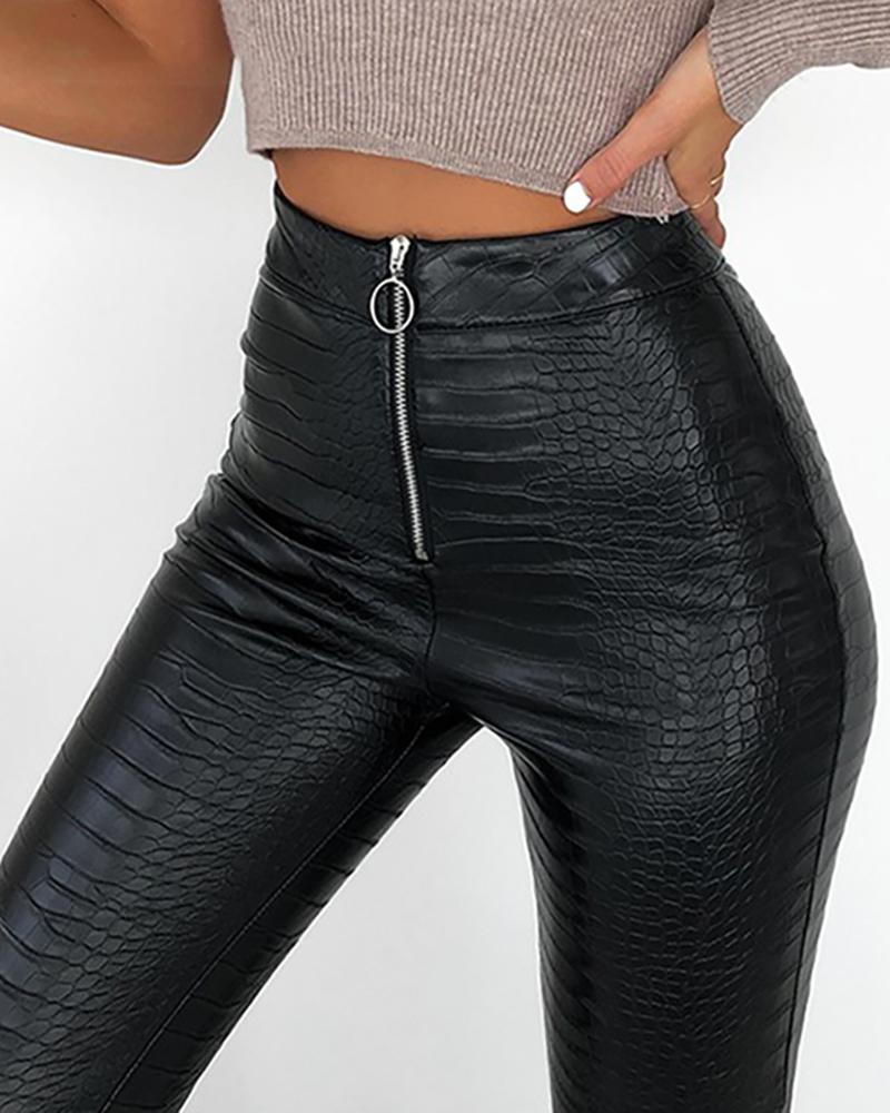 Faux Leather High Waist Pants