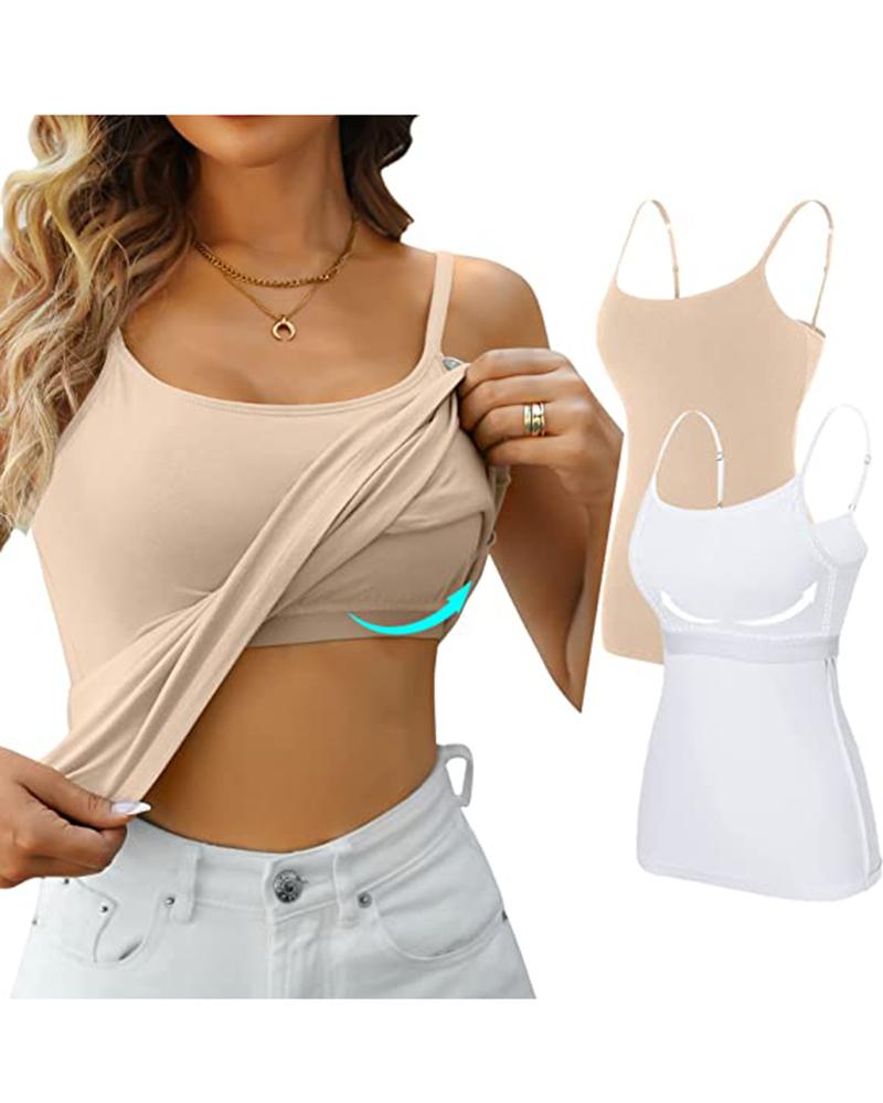 Tanks & Crop Tops  ChicMe U-Neck Padded Basics Cami Top