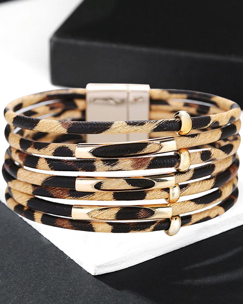 1pc Leopard Multi-Layer Magnet Bracelet