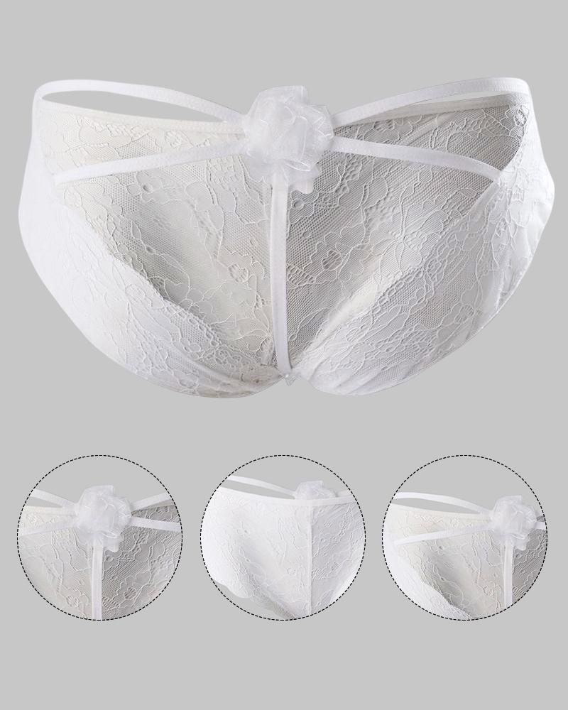 Cutout Strappy Crochet Lace Panty