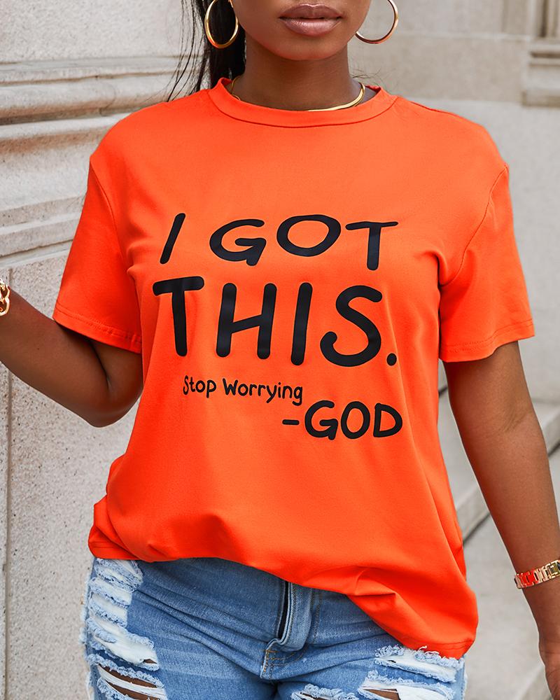 Plus Size I Got This Print Short Sleeve Casual T-shirt