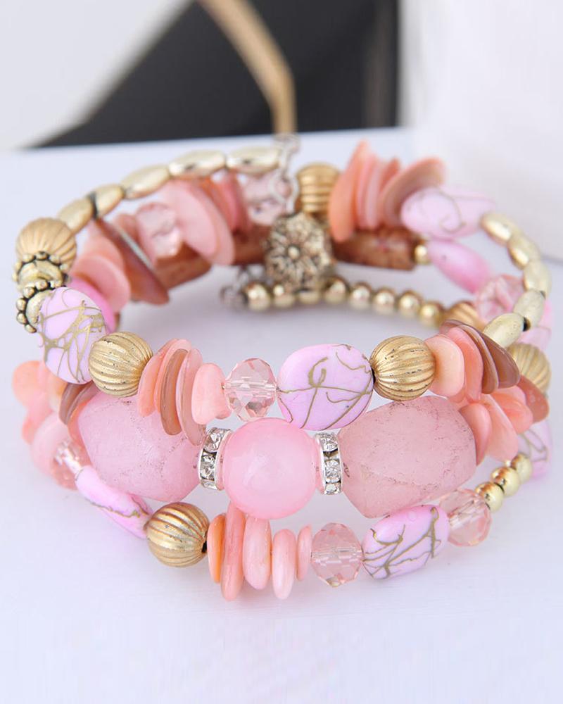 1pcs Bohemian Asymmetrical Stone Beaded Bracelet