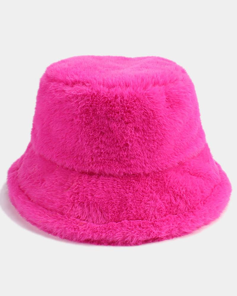 Fuzzy Winter Thermal Bucket Hat