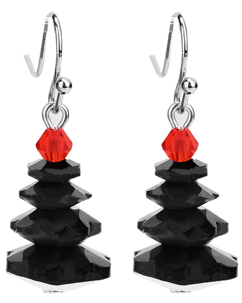 1Pair Crystal Christmas Tree Drop Earrings