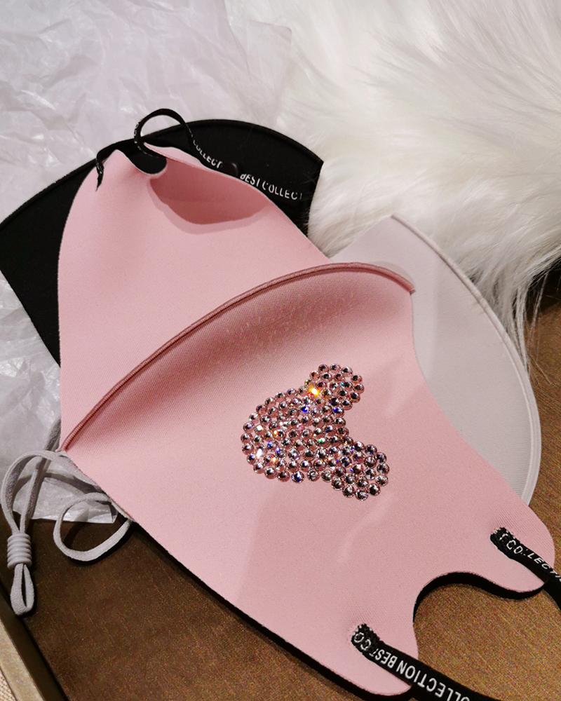 Rhinestone Cartoon Pattern Glitter Breathable Mouth Mask