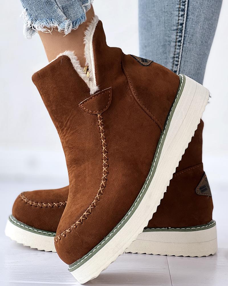 Lined Platform Snow Ankle Boots