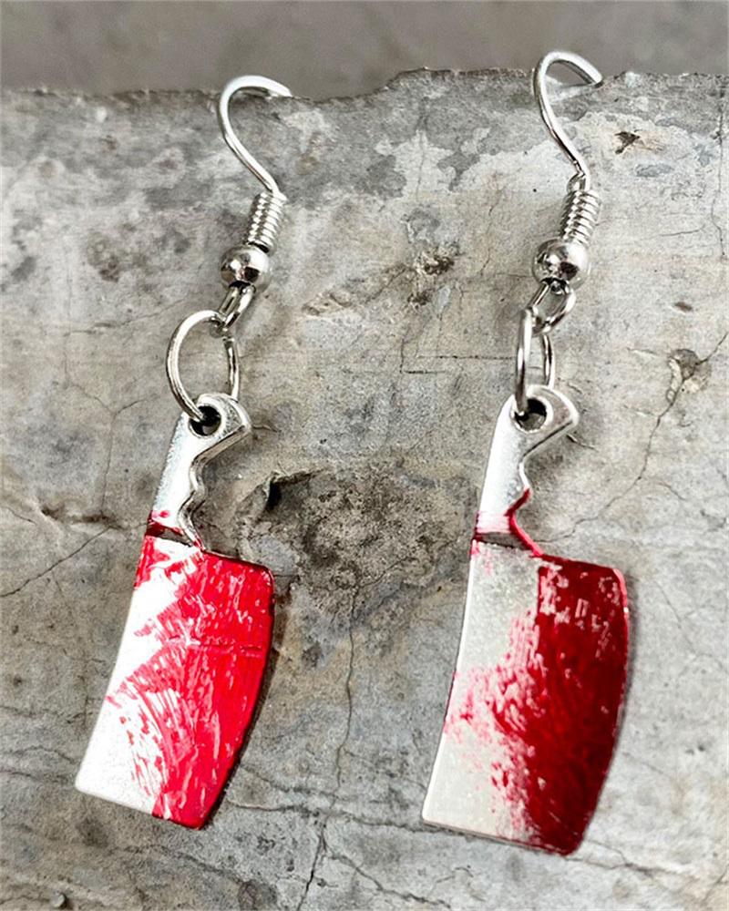 1Pair Halloween Knife Decor Drop Earrings