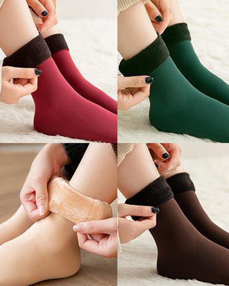 1Pair Warm Thermal Lined Socks