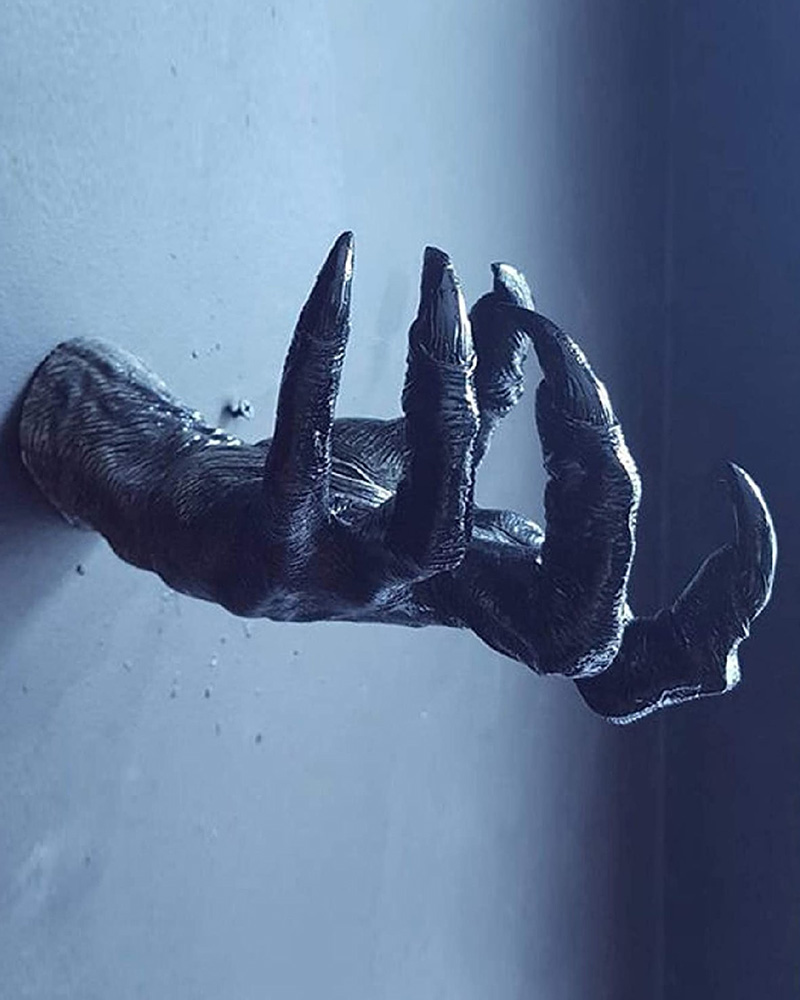 1pc Halloween Demon Hand Resin Wall Statue Aesthetic Art Sculpture Livingroom Haning Decoration