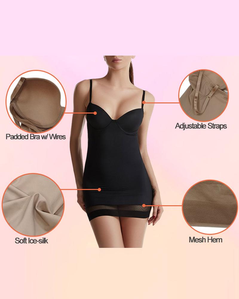   ChicMe Push Up Sheer Mesh Tummy Control Seamless Shapewear Under Dress