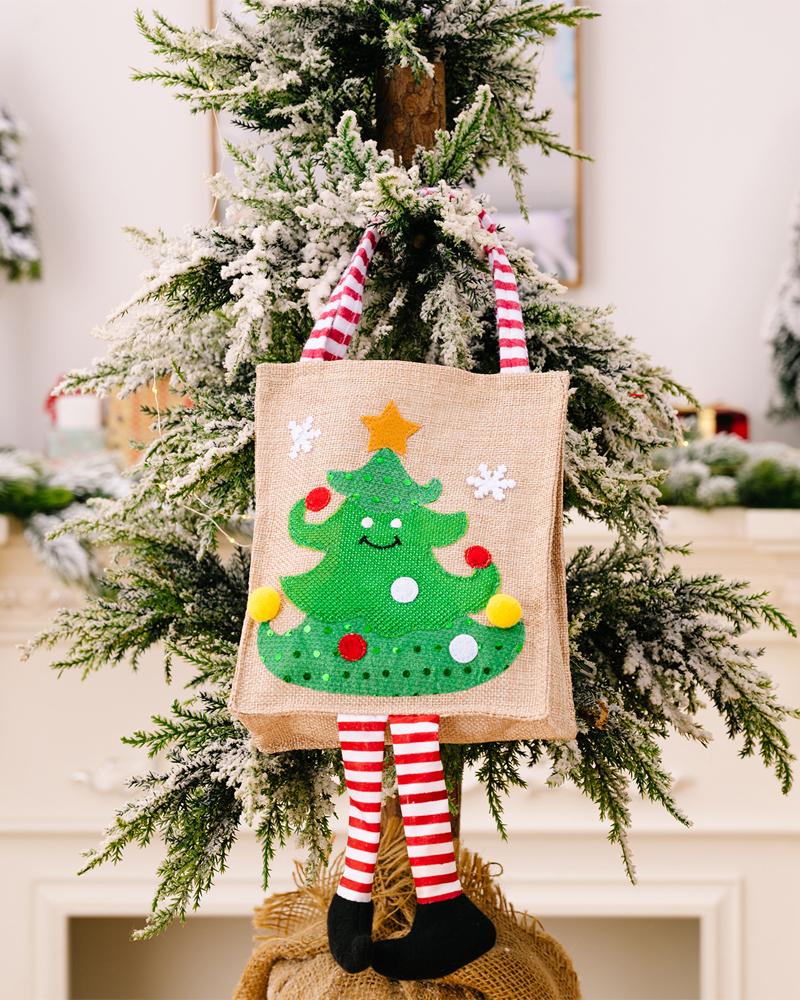 1pc Christmas Treat Bag Christmas Holiday Gift Treat Bag Children Kids Party Supplies Holiday Decoration