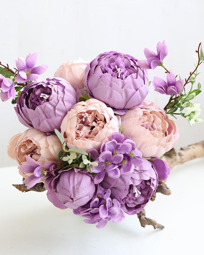 Artificial Peonies Flowers Faux Peony Bouquet Outdoor Flower Arrangement Wedding Table Centerpiece Decorations