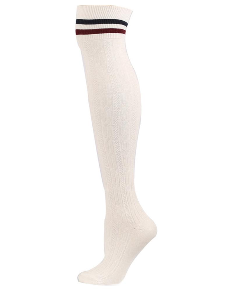 1Pair Thigh High Cable Knit Leg Warmers Long Boot Socks