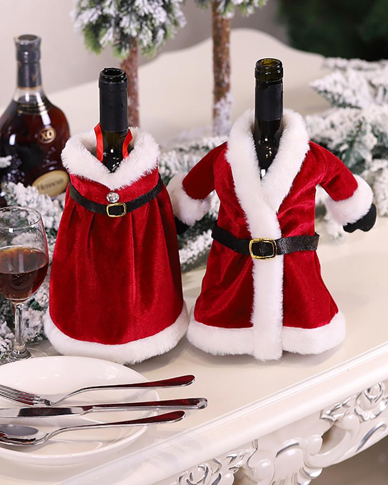 Christmas Wine Bottle Dress & Skirt Wine Bottles Cover Ornament For Home Holiday Party