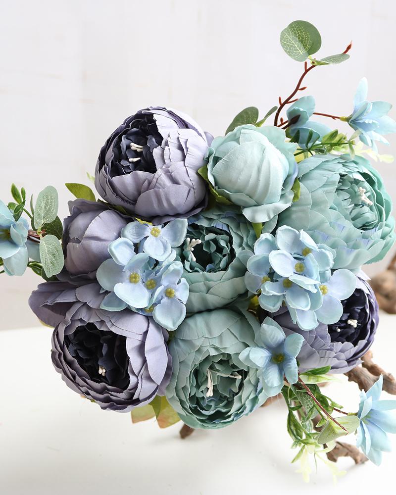 Artificial Peonies Flowers Faux Peony Bouquet Outdoor Flower Arrangement Wedding Table Centerpiece Decorations