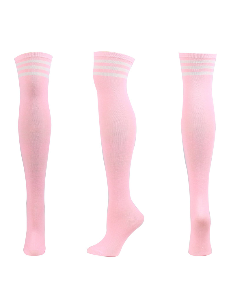 1Pair Contrast Paneled Thigh High Leg Warmers Long Boot Socks