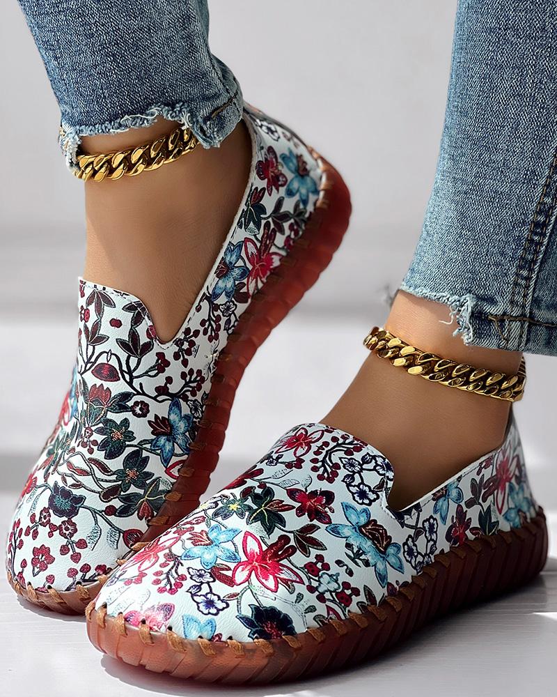 Floral Print Casual Slip-On