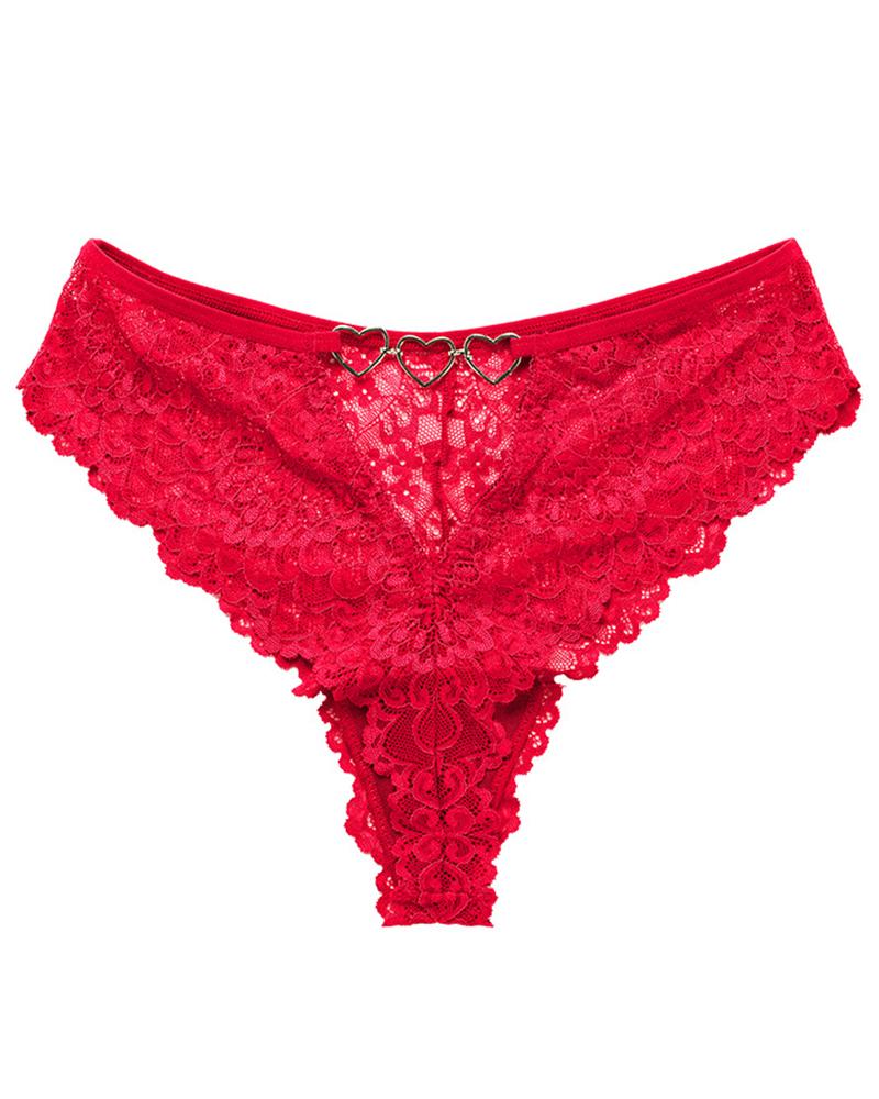 Heart Pattern Crochet Lace Panty