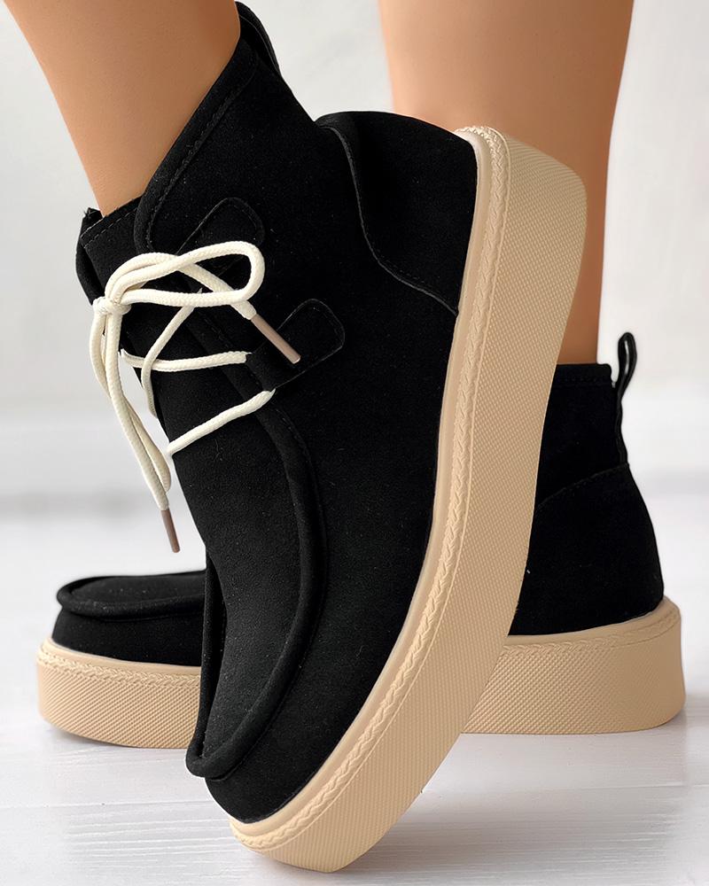 Lace-up Platform Ankle Boots